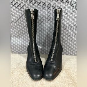Zara Woman, mid-calf front zip up Boot.